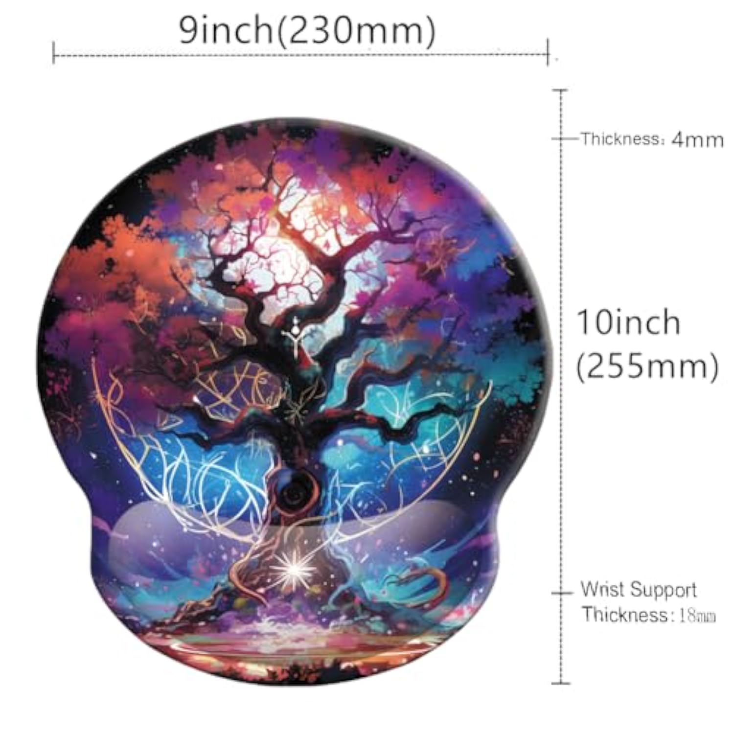 Ergonomic Memory Foam Wrist Support Mouse Pad Comfortable Padded Wrist Mousepads 9In X10In Pain Relief Desktop Mouse Mat (Life Tree Foam)