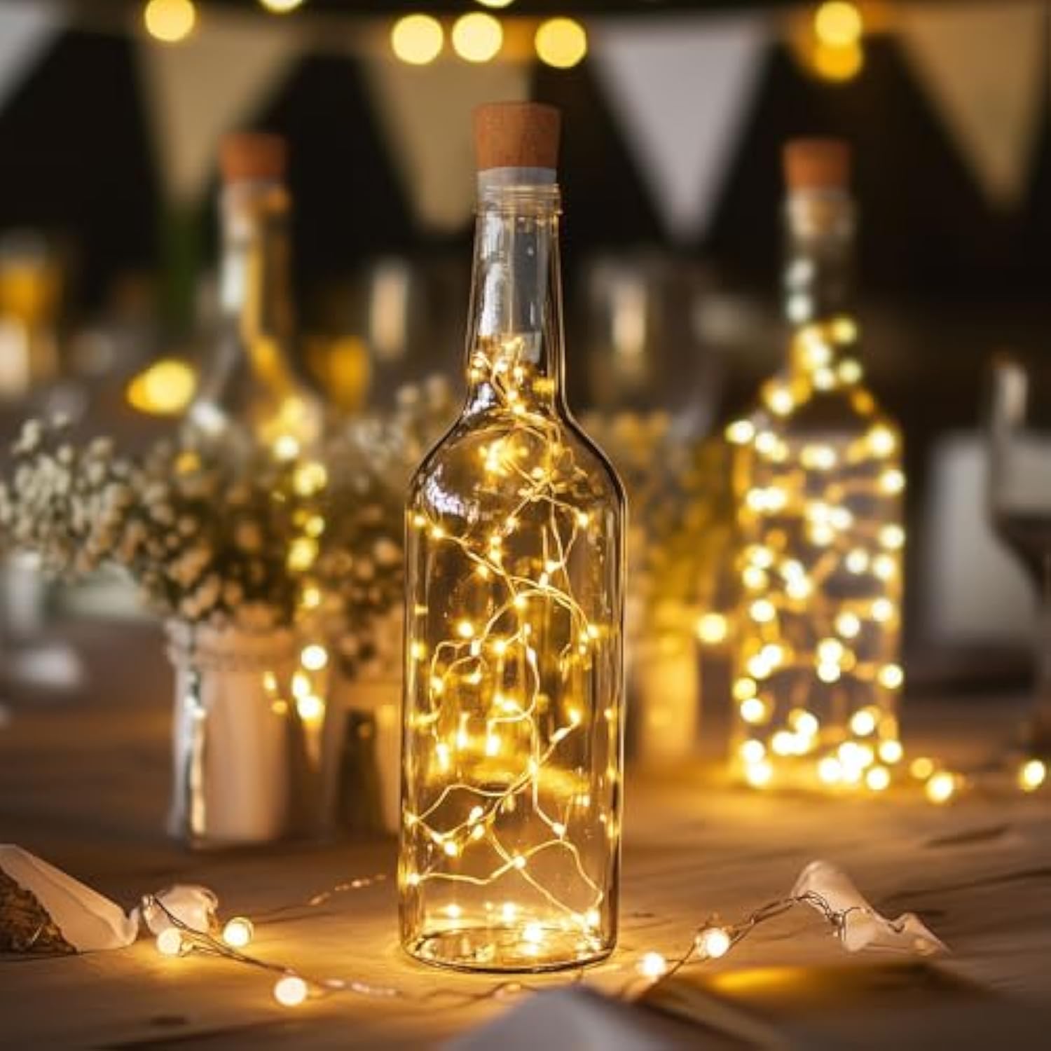 String Lights, Usb Rechargeable Wine Bottle Lights With Cork, 2025 Version Usb Fairy Light For Party Christmas