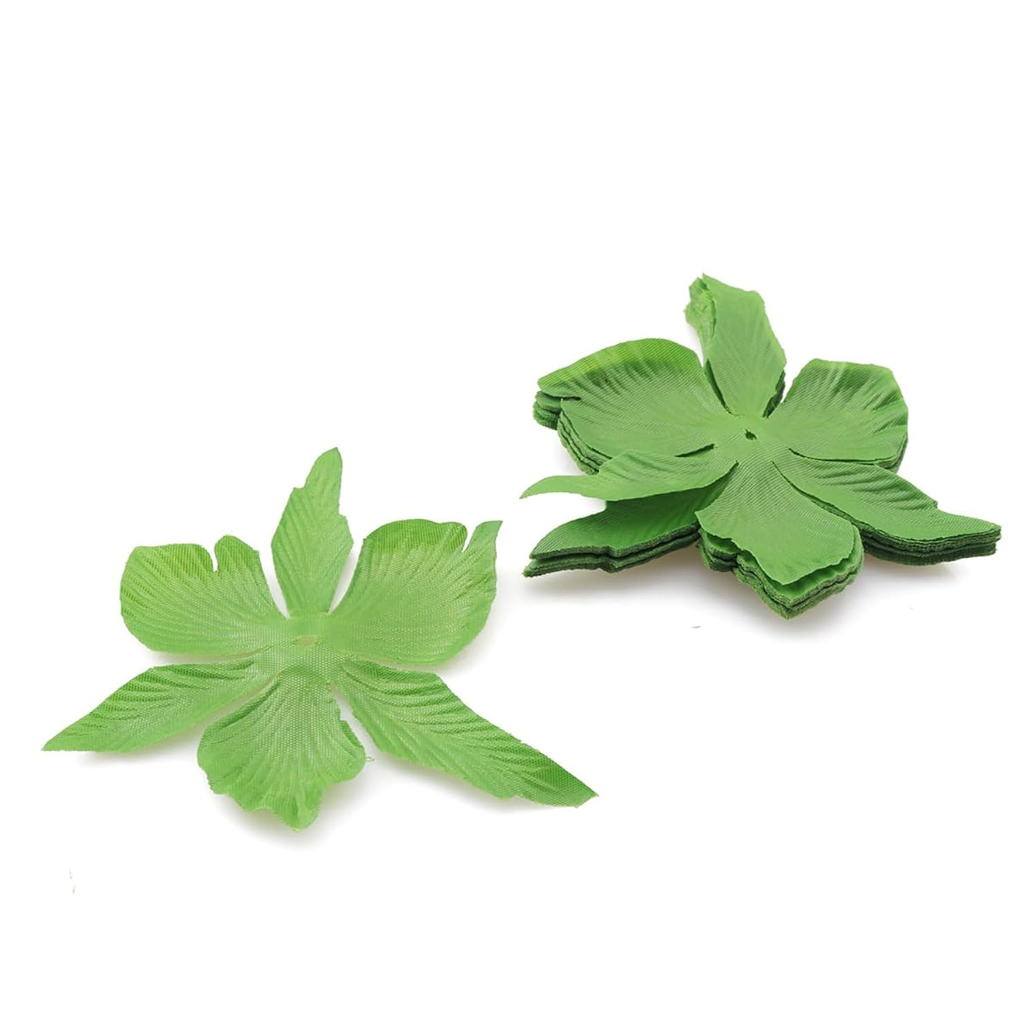 50Pcs Artificial Floral Calyx Petals Green Circular Fabric Floral Base With Holes For Diy Wedding Party Decorations Crafts Scrapbooking Accessories