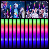 Glow Sticks Bulk - 100 Pcs Led Foam Sticks Glow In The Dark Party Supplies With 3 Modes Flashing Effect, Glow Batons Party Favors For Party Wedding Birthday Concert Halloween Christmas