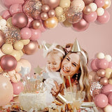 170Pcs Blush Dusty Rose Pink Balloons Garland Arch Kit, Boho Peach Ros