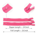 50Pcs 24 Inch (60Cm) Nylon Coil Zippers For Sewing Crafts Tailor Nylon