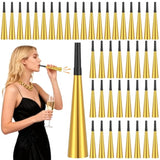 50pc Gold Metallic NYE Noise Makers: 2026 Glitter Party Blowers