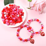2300Pcs+ Valentine’S Day Beads For Jewelry Making, Red Polymer Clay Beads Assorted Rhinestone Crystal Acrylic Beads Spacer Beads Heart Charms For Bracelet Necklace Making Diy Crafts (2300Pcs A)