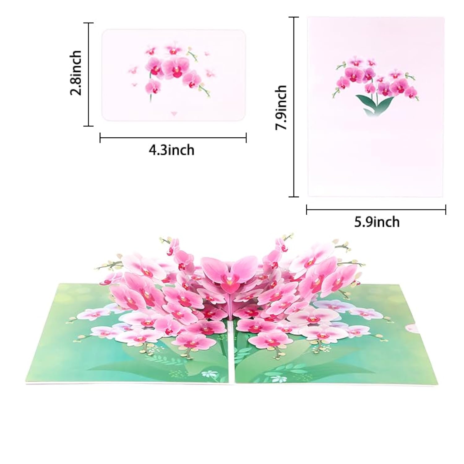 Exquisite Flower Pop-Up Birthday Card - Mother's Day Gift for Women - 3D Laser Cut Floral Design with Envelope and Message Card