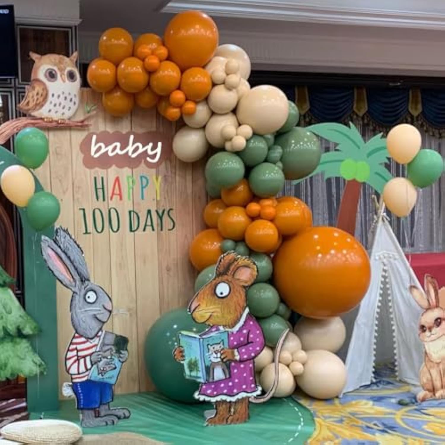 141Pcs Sage Green Orange Balloon Arch Kit Yellow White for Birthday Wedding Baby Shower