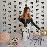 Bow Birthday Decortions Black Bow Party Decorations Black Bow Banner Garland Decor For Girls Women Baby Shower Bridal Wedding Bachelorette Bow Theme Party Supplies
