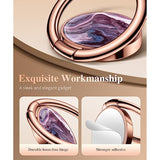 Marble Cell Phone Ring Holder, Metal Kickstand Grip 360° Rotation Compatible With 16 Pro Max/15 Plus/14/13/12 Series & Galaxy S25/S24 Ultra And Other Phones(Quicksand/Purple)