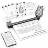 Portable Printer, Bluetooth Inkless Thermal Printer Wireless For Travel, Compatible With Android Ios Phone & Laptop, Supports 8.5" X 11" Us Letter For Office, Home, Car, F81 (Gray)