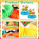 9Pcs Fiesta Party Decorations Mexican Party Honeycomb Table Centerpiece Cinco De Mayo Party Table Decoration Honeycomb For Taco Party Mexican Themed Party Birthday Day Of The Dead Supplies