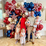 Red White Blue Balloons Arch kit 4th of July Navy Royal Blue Red Sand White Gold Balloon Star Foil Balloon for USA 250th Anniversary Independence Memorial Graduation Patriot Birthday Party Decoration