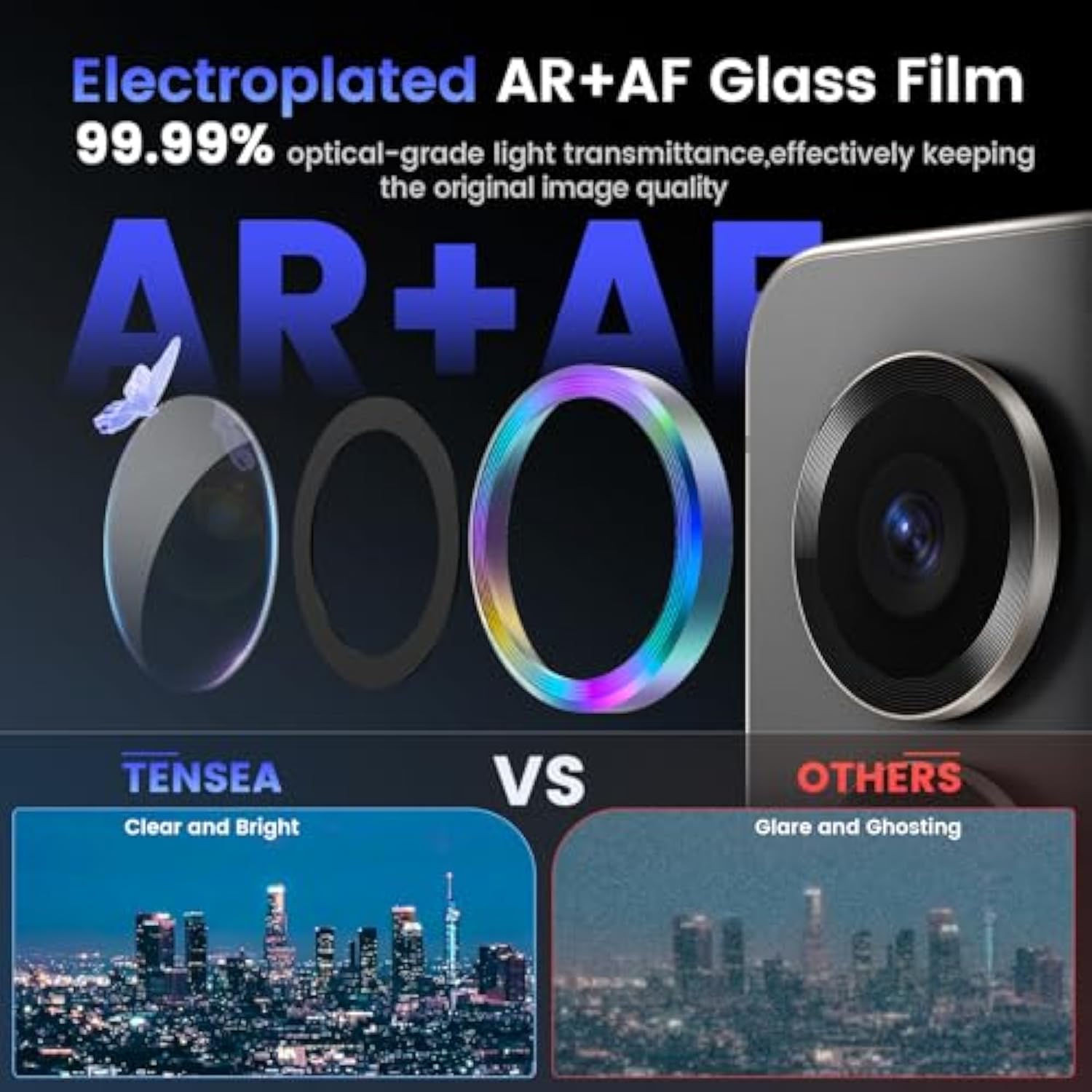 (3+2Pcs Compatible With Samsung Galaxy S25 Ultra Camera Lens Protector, 9H Tempered Glass Camera Cover Screen Protector Metal Individual Ring [Installation Tray][Case Friendly]