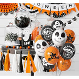 Halloween Balloon Set 50PCS Black Orange White Ghost Pumpkin Balloons for Spooky Party Decor