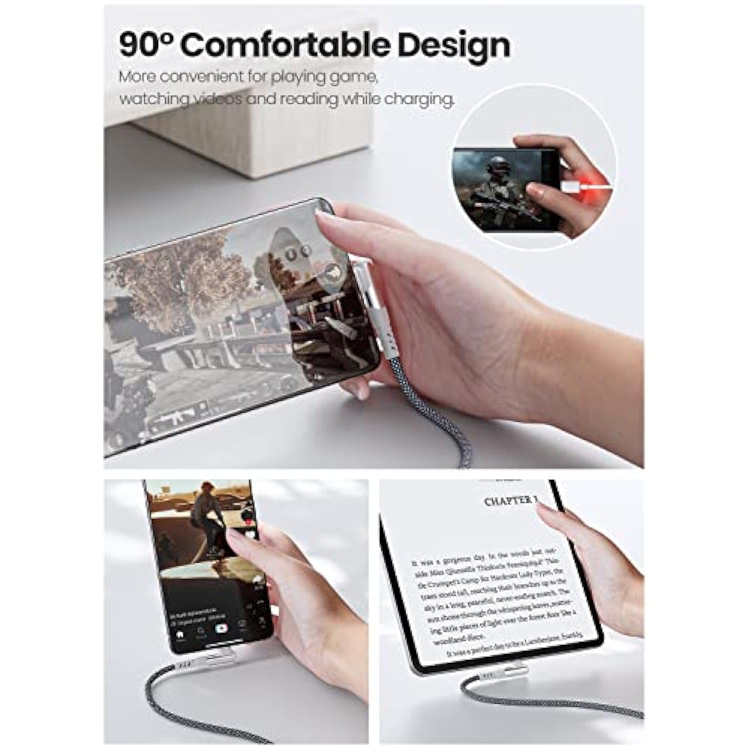 100W Usb C To Usb C Cable - 3 Pack 6Ft & 6Ft & 10Ft Usb 2.0 Type C To Type C P