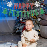 Happy Festivus Red Green Glitter Banner Winter Christmas New Year Party Decor