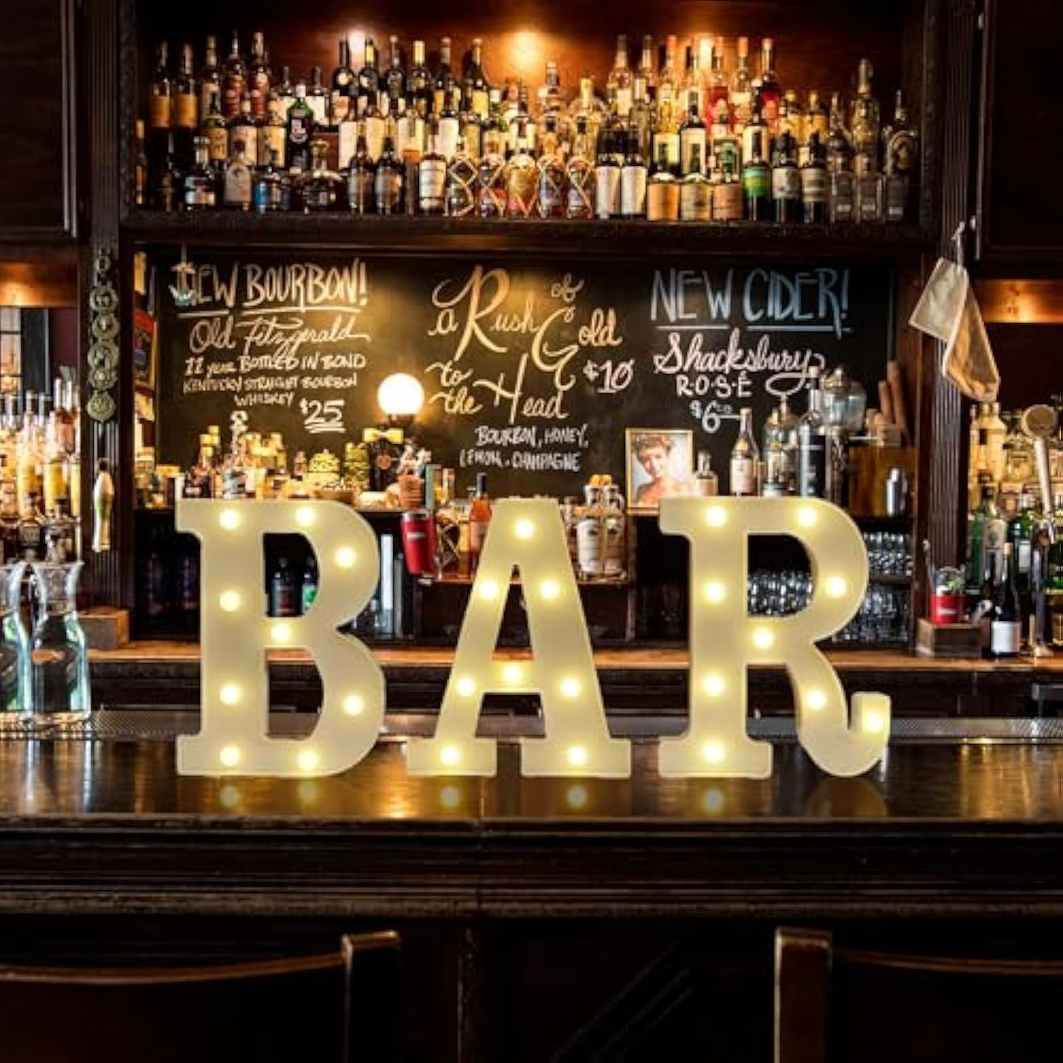 Light Up Bar Sign, Marquee Led Letters Battery Powered Led Letter Lights For Pub Home Bar Party Decoration