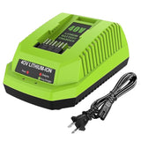 40V Charger Replacement For Greenworks 40V Battery Charger (Wall-Mountable) Compatible With Greenworks G-Max 40V Battery 29462 29472 29482 2901319 2938302 Baf702 Baf704 Baf705 L-300