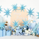 9pcs Light Blue Star Foil Balloons 27/22in for Birthday Wedding & Party Decor