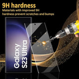 2+2 Pack For Galaxy S23 Ultra Screen Protector Tempered Glass 2 Pack + Tempered Glass Camera Lens Protector 2 Pack, 9H Tempered Glass, Ultrasonic Fingerprint Support, Hd Clear, For S23 Ultra 5G