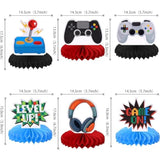 Video Game Happy Birthday Decorations - Game Party Decorations Supplies With Banner, Honeycomb Table Centerpieces, Tablecloth, Cake Toppers, Video Game Balloons For Boys Birthday Gamer Party