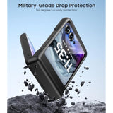 For Motorola Razr 2024 Case, Built-In Outer Screen Protector & Hinge Protection, Slim Fit Hard Full Body Shockproof Phone Cover For Moto Razr 2024, Black
