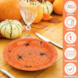 60Pcs Halloween Spider Paper Plates 9In Disposable Spiderweb Dessert Plates 6 Colors