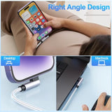 16Ft Extra Long Right Angle Usb C To Lightning Apple Iphone Charger Cable,90 Degree L-Shaped 5M Nylon Braided Pd Fast Charging Cable Data Sync Cord For Iphone 14/13/Pro/12/Max/11/X/Xs/Xr/8/Ipad?Mfi?