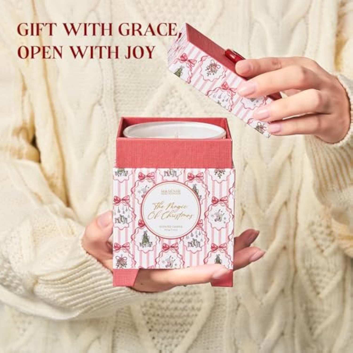 Christmas Holiday Candle - The Magic Of Christmas Scent, 7.4 Oz Soy Wax, Ideal Winter Home Decor Gift For Women And Girls