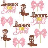 Boots Or Bows Gender Reveal Centerpiece Sticks Cowgirl Party Table Toppers 12Pcs Glitter Boots Or Bows Party Supplies For Western Themed Boy Or Girl Baby Shower Birthday Party Decor
