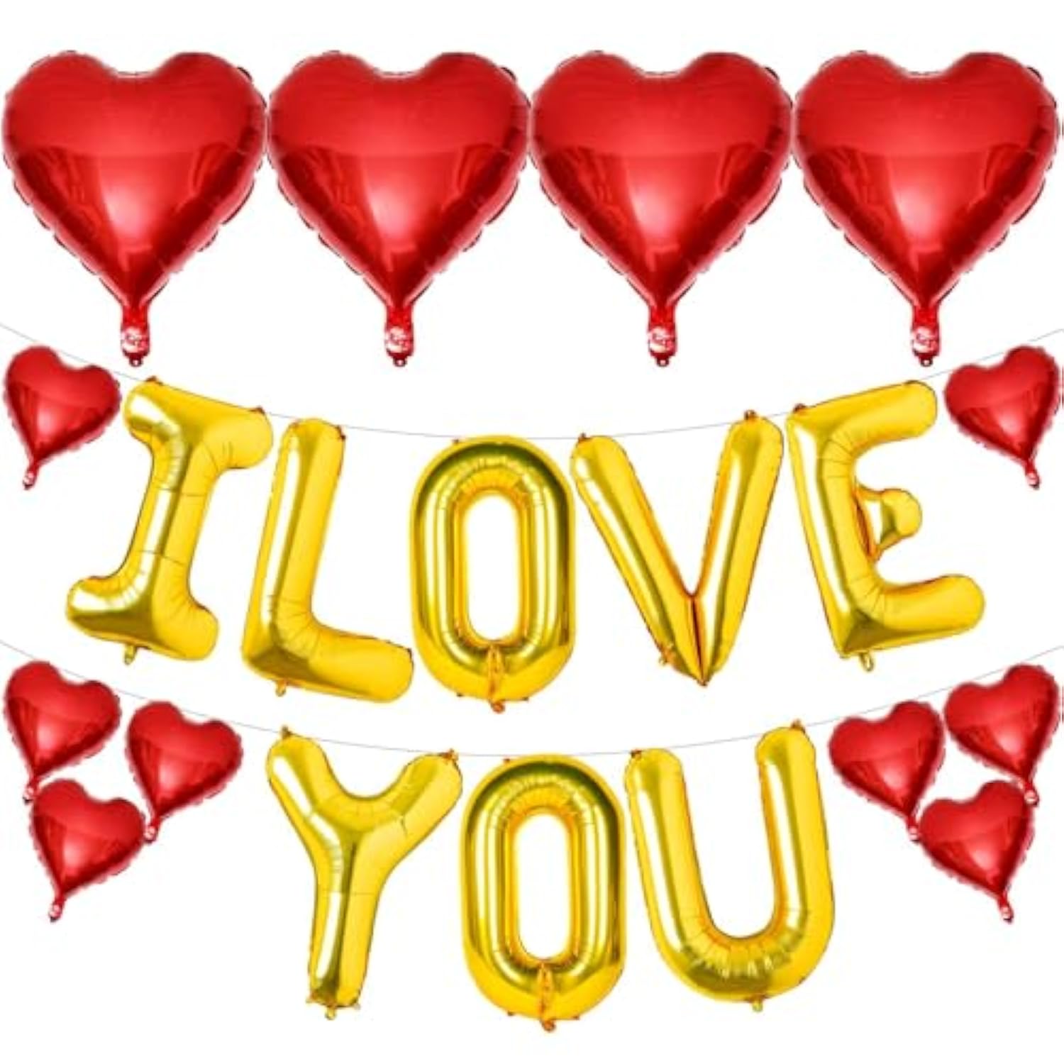I Love You Balloons And Red Heart Balloons Kit Red Valentines Day Decorations Love Balloons For For Valentines Day Bridal Shower Wedding Romantic Special Night Party Supplies Decorations