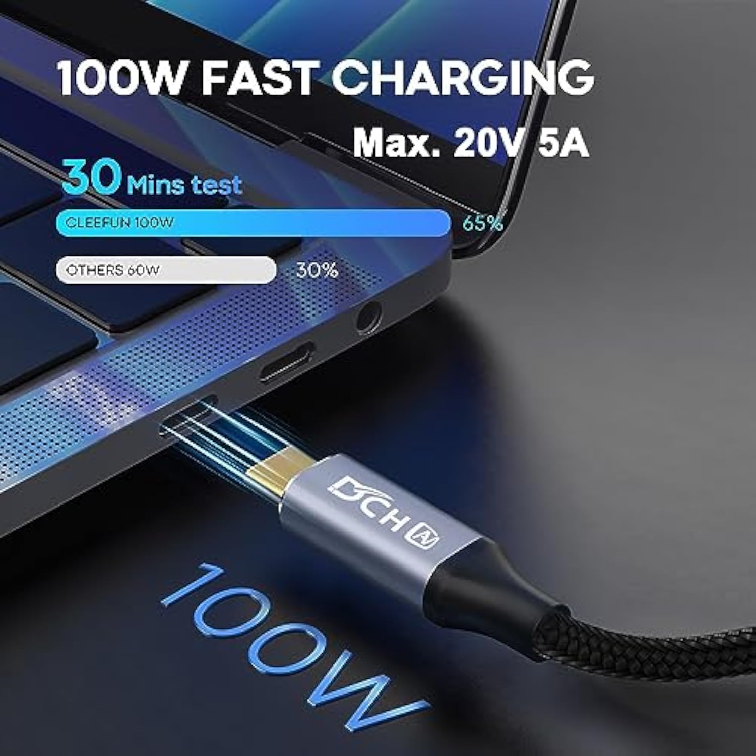 6Ft 100W Usb C To Usb C Cable 4K Video Output 10Gbps Data Transfer 3.1 Gen 2 P