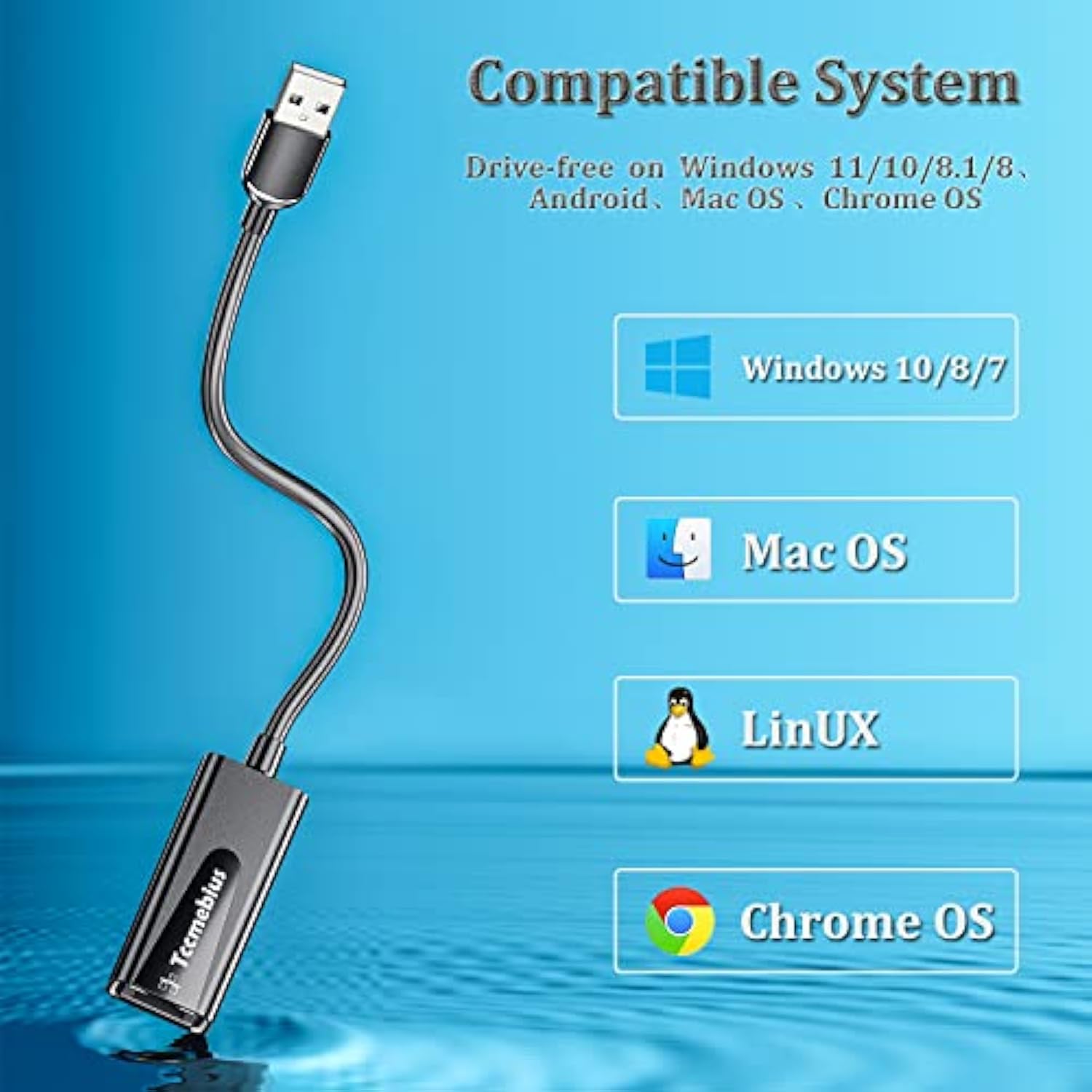 Usb Ethernet Adapter, Usb 2.0 To 10/100 Ethernet Lan Network Wired Adapter For