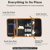 Leather Tech Pouch, Passport Holder For Travel, Cables Organizer Roll, Mesh Zippered Pockets For Usb Drive, Phone, Battery, Sd Card, Sim Card