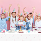 4pcs Pink Bow Tablecloths for Birthday, Bachelorette & Baby Shower Parties