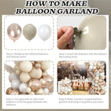 Neutral Champagne Gold Balloon Arch Kit - 142 PCS Party Decorations