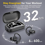 Bluetooth Headphones True Wireless Earbuds With Charging Case Ipx7 Waterproof Stereo Sound Earphones Builtin Mic Inear Headsets For Sport Running Black