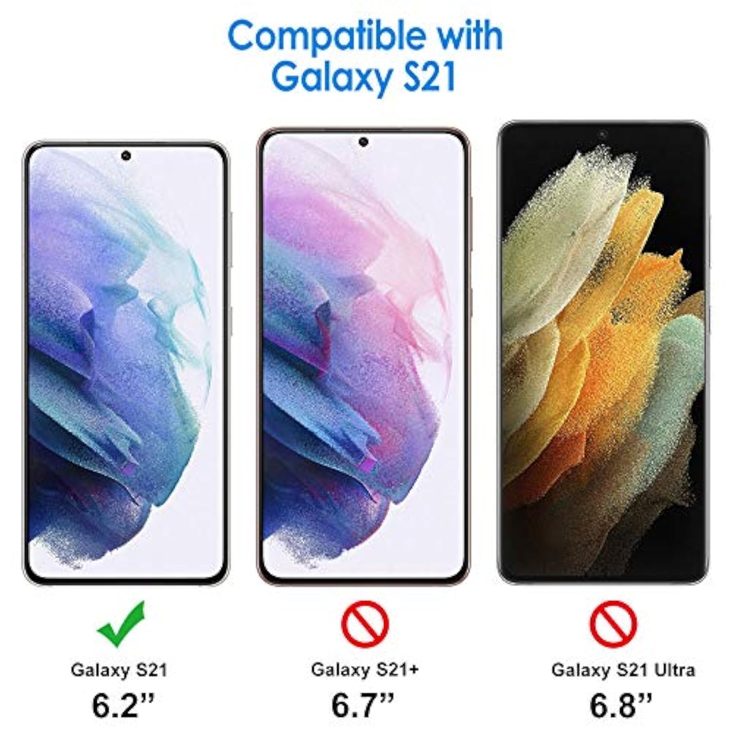 JETech Screen Protector Compatible with Samsung Galaxy S21 5G 6.2-Inch, HD Clarity, Flexible TPU Film Compatible with Fingerprint Sensor, 2-Pack