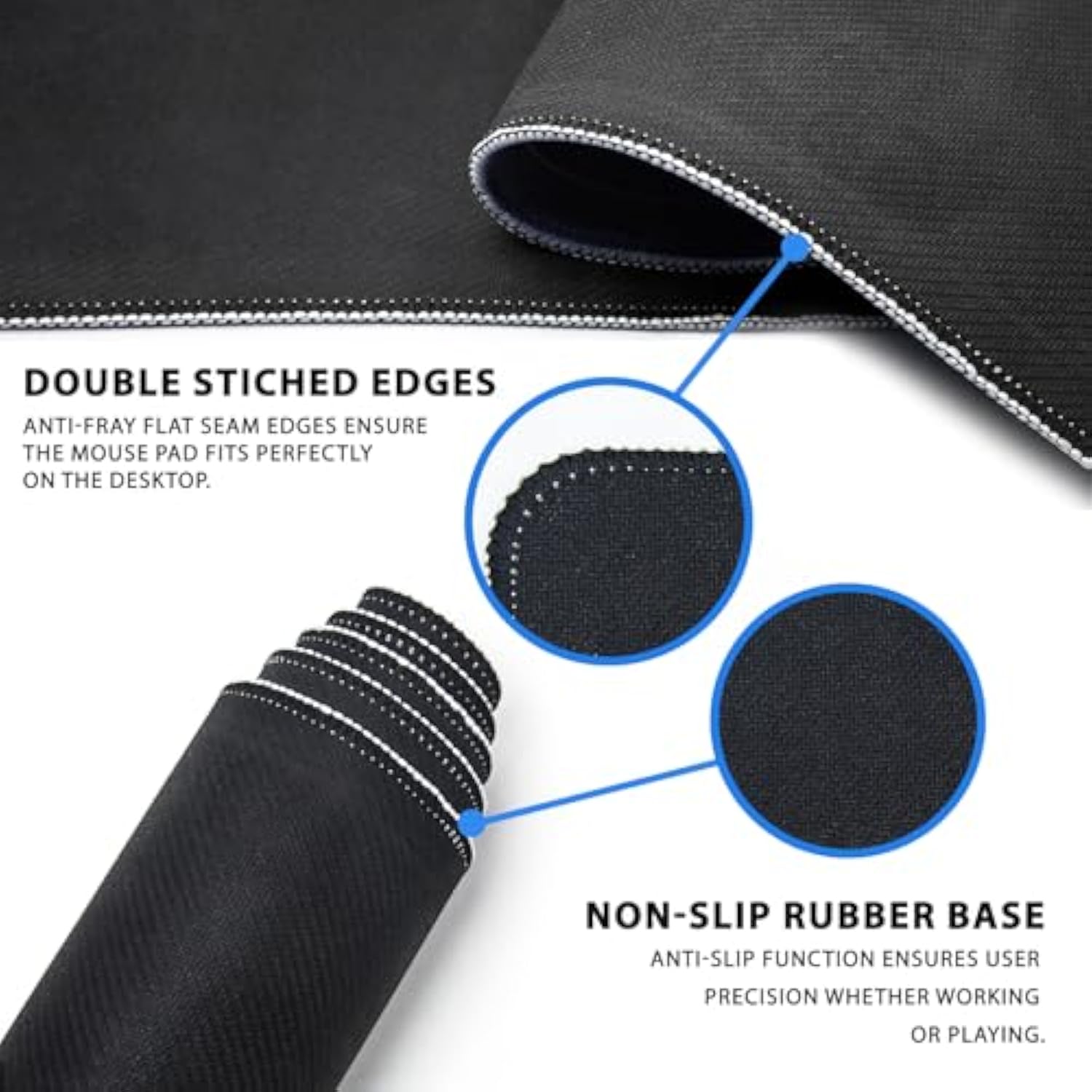 Cloud Gaming Mouse Pads Extra Large, Cloud Aesthetics Mousepad With Non Slip Base Stitched Edges, Extended Desk Mats For Computer Laptop Decor, Blue Sky Keyboard Pad For Home Office 15.7”X 35.4” Xxl