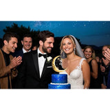 Mr And Mrs Wedding Cake Toppers - Moon-Shaped Acrylic Bride And Groom Just Married Bridal Shower Wedding Toppers For Cake?2D)