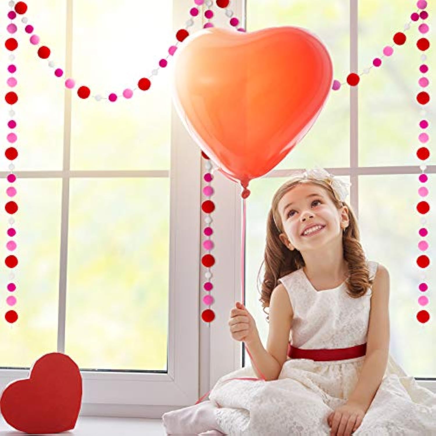 3 Pieces Pom Pom Garlands Felt Ball Garland Banners With Multiple Size