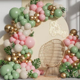 Pink & Sage Green Balloon Garland Kit: Boho Jungle Party Decor