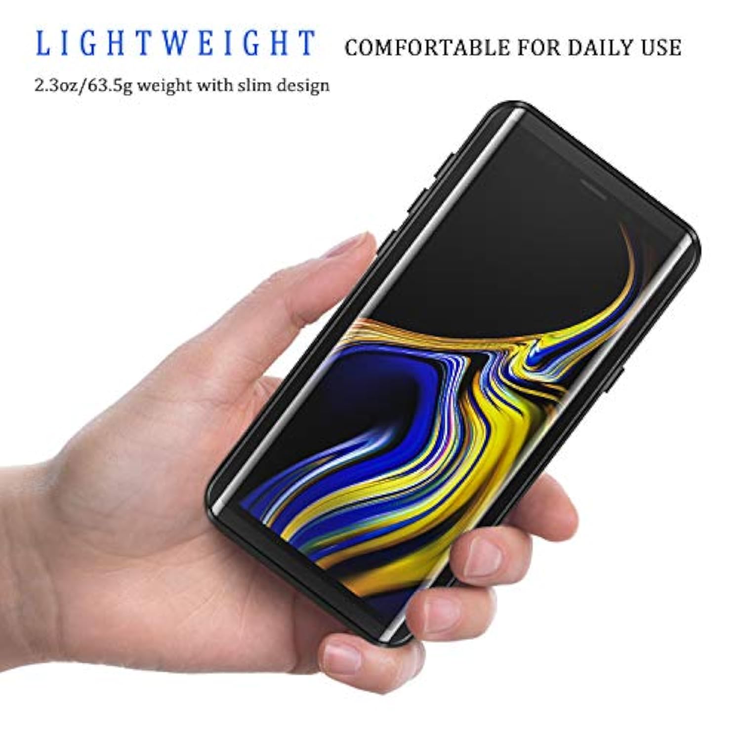 For Galaxy Note 9 Phone Case, Ip68 Waterproof Dustproof Shockproof Case With Built-In Screen Protector, Full Body Underwater Protective Clear Cover For Samsung Galaxy Note 9, Black