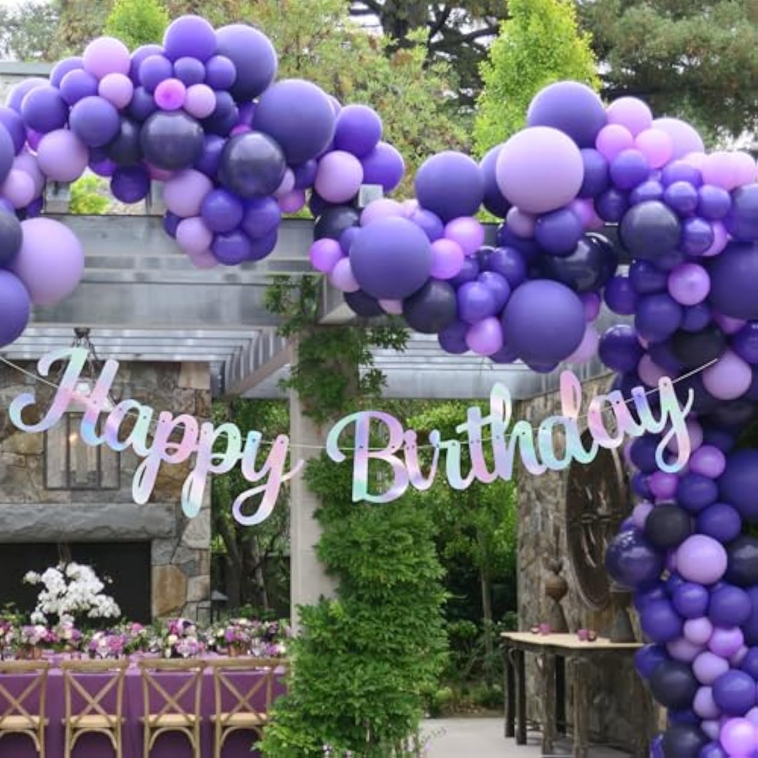 Iridescent Happy Birthday Banner - Pre-Strung Holographic Birthday Sign Garland 10 Feet, No Diy, Happy Birthday Letters For Shiny Retro 70S Disco Women Men Birthday Party Decorations