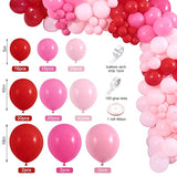 150Pcs Valentine'S Day Balloon Garland Arch Kit Pink Red Rose Red Balloons 18" 10" 5" For Women Girls Valentine'S Day Mother'S Day Wedding Engagement Anniversary Party Decoration Supplies