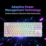 Fe87 V2 Wired Mechanical Keyboard, Dual 8Khz Polling Rate, Support Sodc/Latency As 0.125Ms/Argbhot Swappable, Gasket Sturcture Gaming Keyboard (White/White Snake Switch)