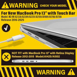 IBENZER Compatible with 2025 2024 M2 MacBook Pro 13 Inch Case 2025-2016 M1 A2338 A2289 A2251 A2159 A1989 A1706 A1708, Hard Shell Case & Keyboard Cover for Mac Pro 13, Crystal Clear, T13CYCL+1A