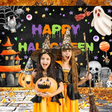 Happy Halloween Backdrop 7x5ft Spooky Ghost Party Banner Kids Birthday Baby Shower Decor