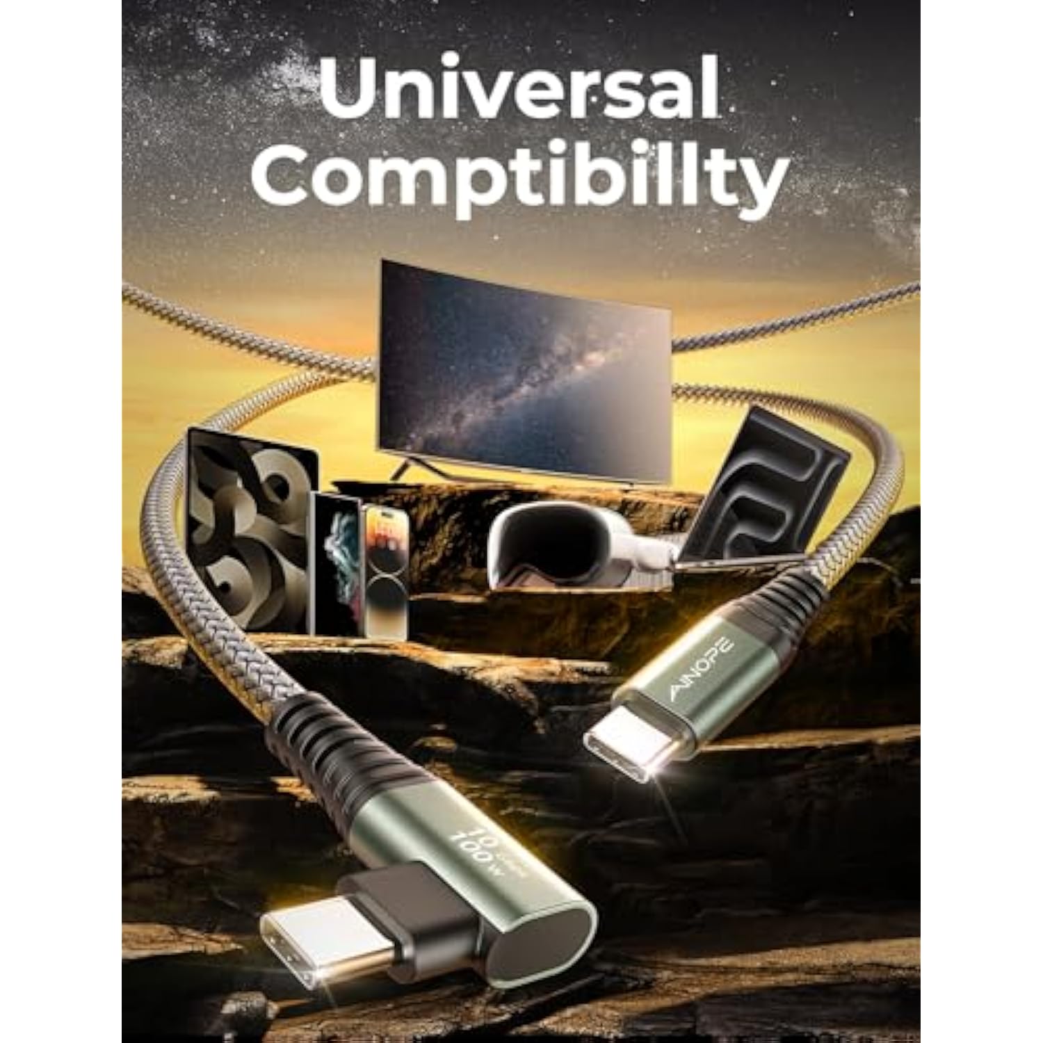 Usb C To Usb C 3.2 Gen 2 Cable, 6.6Ft 10Gbps Usb C Data Cable For Iphone 16 Pro, 4K Monitor Usb C Video Cable 100W Pd Fast Charging Compatible With Thunderbolt 3, Iphone 16, Macbook Pro