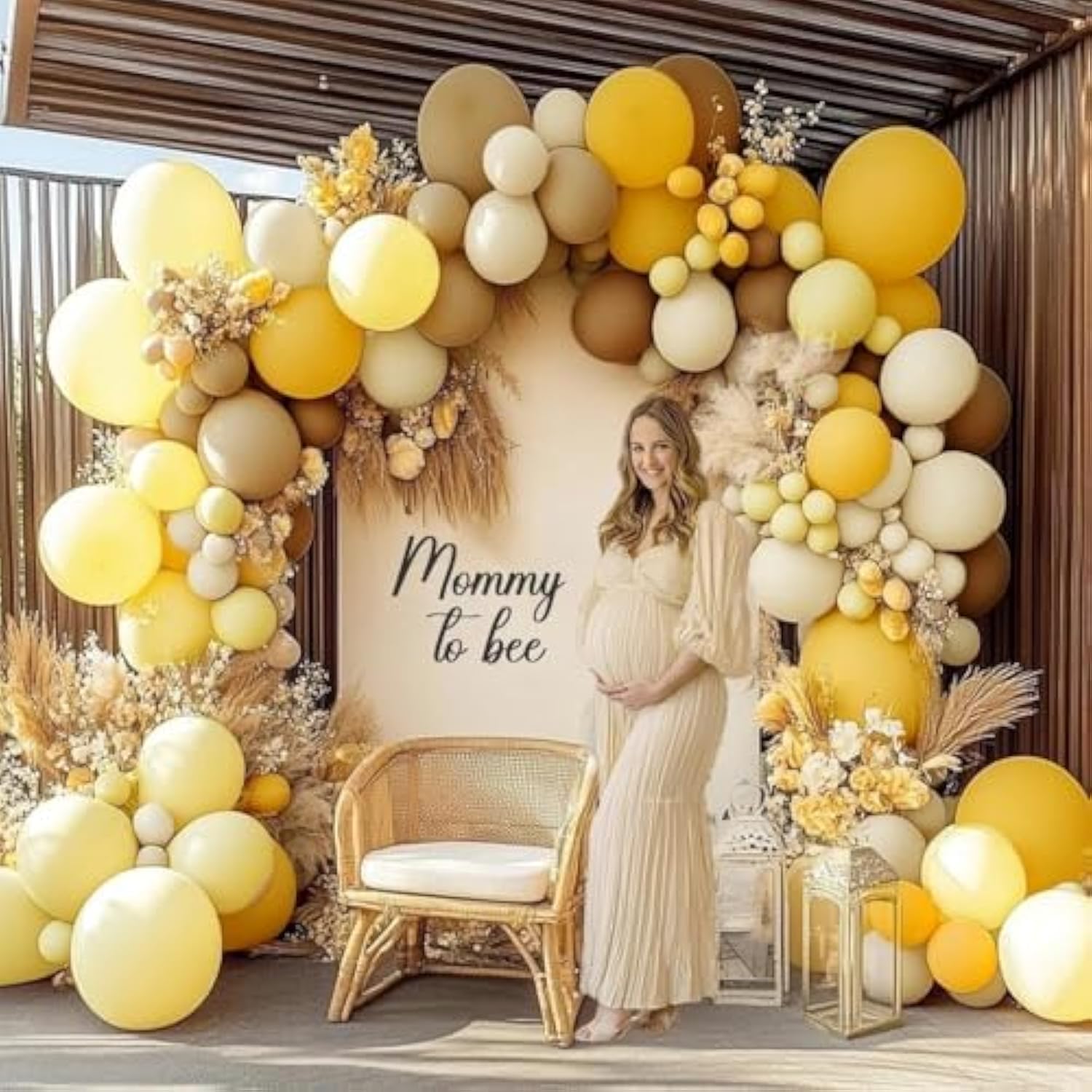 86Pcs Yellow Blush White Brown Balloon Arch Kit for Baby Shower & Party Decor
