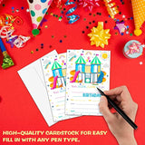 Playground Birthday Party Invitation, Park Themed Fill-In Invites For Teens Boys & Girls, 20 Invitations With Envelopes (4" X 6"), Kids Outdoor Party Favors Decorations And Supplies -51